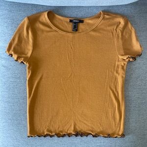 Burnt orange ribbed crop top